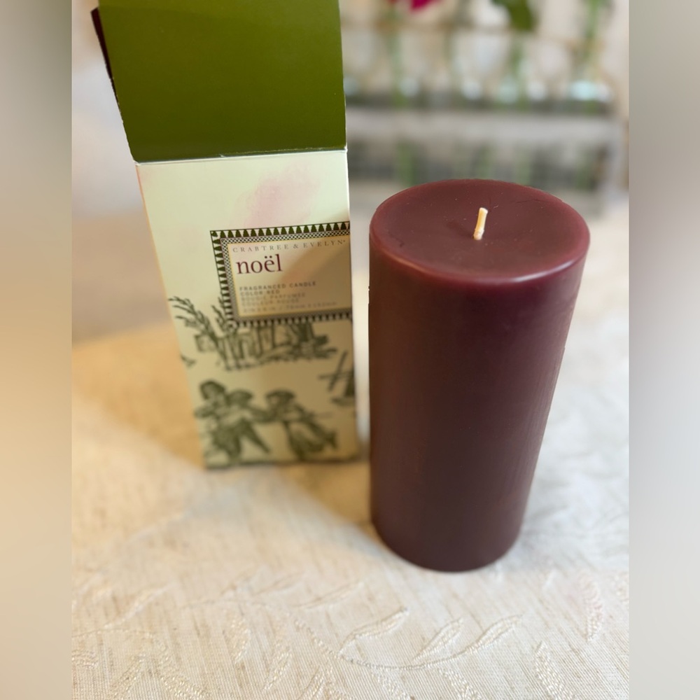 Vintage 1999 Crabtree & Evelyn NOEL Fragranced Red Pillar Candle 3x6‎ Rare NIB